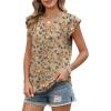image:imageWomens Tops Ruffle Sleeve Shirts Ladies Tops and Blouses Spring Clothes Tank Tops for Women Business Casual Outfits 2026Coffee Floral