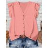image:imageWomens Tops Ruffle Sleeve Shirts Ladies Tops and Blouses Spring Clothes Tank Tops for Women Business Casual Outfits 2026Coral