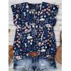 image:imageWomens Tops Ruffle Sleeve Shirts Ladies Tops and Blouses Spring Clothes Tank Tops for Women Business Casual Outfits 2026Navy Floral