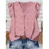 image:imageWomens Tops Ruffle Sleeve Shirts Ladies Tops and Blouses Spring Clothes Tank Tops for Women Business Casual Outfits 2026Pink Floral