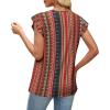 image:imageWomens Tops Ruffle Sleeve Shirts Ladies Tops and Blouses Spring Clothes Tank Tops for Women Business Casual Outfits 2026Red Stripe