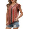 image:imageWomens Tops Ruffle Sleeve Shirts Ladies Tops and Blouses Spring Clothes Tank Tops for Women Business Casual Outfits 2026Red Stripe