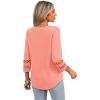 image:imageXIEERDUO 34 Length Sleeve Womens Tops Dressy Casual Blouses for Women 2026 Trendy V Neck T Shirts Summer ClothesCoral