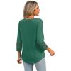 image:imageXIEERDUO 34 Length Sleeve Womens Tops Dressy Casual Blouses for Women 2026 Trendy V Neck T Shirts Summer ClothesGreen