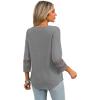 image:imageXIEERDUO 34 Length Sleeve Womens Tops Dressy Casual Blouses for Women 2026 Trendy V Neck T Shirts Summer ClothesGrey