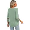 image:imageXIEERDUO 34 Length Sleeve Womens Tops Dressy Casual Blouses for Women 2026 Trendy V Neck T Shirts Summer ClothesLight Green