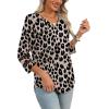 image:imageXIEERDUO 34 Length Sleeve Womens Tops Dressy Casual Blouses for Women 2026 Trendy V Neck T Shirts Summer ClothesZ Brown Leopard