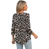 image:imageXIEERDUO 34 Length Sleeve Womens Tops Dressy Casual Blouses for Women 2026 Trendy V Neck T Shirts Summer ClothesZ Brown Leopard