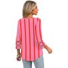 image:imageXIEERDUO 34 Length Sleeve Womens Tops Dressy Casual Blouses for Women 2026 Trendy V Neck T Shirts Summer ClothesZ Pink Printed