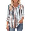 image:imageXIEERDUO 34 Length Sleeve Womens Tops Dressy Casual Blouses for Women 2026 Trendy V Neck T Shirts Summer ClothesZ Tie Dye