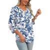 image:imageXIEERDUO 34 Length Sleeve Womens Tops Dressy Casual Blouses for Women 2026 Trendy V Neck T Shirts Summer ClothesZ White Printed