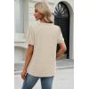 image:imageXIEERDUO Womens Tops Summer Short Sleeve Dressy Casual Blouses Business Trendy Tunic Pleated Shirts Fashion Clothes 2026Apricot