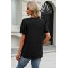 image:imageXIEERDUO Womens Tops Summer Short Sleeve Dressy Casual Blouses Business Trendy Tunic Pleated Shirts Fashion Clothes 2026Black