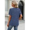 image:imageXIEERDUO Womens Tops Summer Short Sleeve Dressy Casual Blouses Business Trendy Tunic Pleated Shirts Fashion Clothes 2026Blue