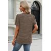 image:imageXIEERDUO Womens Tops Summer Short Sleeve Dressy Casual Blouses Business Trendy Tunic Pleated Shirts Fashion Clothes 2026Brown