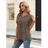 image:imageXIEERDUO Womens Tops Summer Short Sleeve Dressy Casual Blouses Business Trendy Tunic Pleated Shirts Fashion Clothes 2026Brown