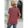 image:imageXIEERDUO Womens Tops Summer Short Sleeve Dressy Casual Blouses Business Trendy Tunic Pleated Shirts Fashion Clothes 2026Burgundy