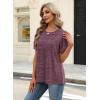 image:imageXIEERDUO Womens Tops Summer Short Sleeve Dressy Casual Blouses Business Trendy Tunic Pleated Shirts Fashion Clothes 2026Purple