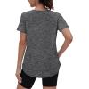 image:imageXIEERDUO Womens Workout Tops Short Sleeve Shirts Sun Protection UPF 50 Quick Dry Outfits for Hiking Running V Neck S3XL09 Dark Grey