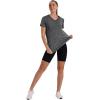 image:imageXIEERDUO Womens Workout Tops Short Sleeve Shirts Sun Protection UPF 50 Quick Dry Outfits for Hiking Running V Neck S3XL09 Dark Grey
