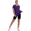 image:imageXIEERDUO Womens Workout Tops Short Sleeve Shirts Sun Protection UPF 50 Quick Dry Outfits for Hiking Running V Neck S3XL11 Purple