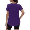 image:imageXIEERDUO Womens Workout Tops Short Sleeve Shirts Sun Protection UPF 50 Quick Dry Outfits for Hiking Running V Neck S3XL11 Purple