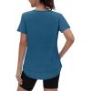 image:imageXIEERDUO Womens Workout Tops Short Sleeve Shirts Sun Protection UPF 50 Quick Dry Outfits for Hiking Running V Neck S3XL12 Dark Blue Green