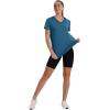 image:imageXIEERDUO Womens Workout Tops Short Sleeve Shirts Sun Protection UPF 50 Quick Dry Outfits for Hiking Running V Neck S3XL12 Dark Blue Green