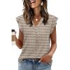 image:imageWomens Tops Ruffle Sleeve Shirts Ladies Tops and Blouses Spring Clothes Tank Tops for Women Business Casual Outfits 2026Brown Stripe