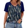 image:imageXIEERDUO Summer Tops Short Sleeve Boho Shirts Raglan Spring Outfits Fashion Clothing Resort Wear for Women 2026Navy Blue Line