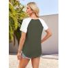 image:imageXIEERDUO Summer Tops Short Sleeve Boho Shirts Raglan Spring Outfits Fashion Clothing Resort Wear for Women 2026Olive White