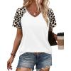 image:imageXIEERDUO Summer Tops Short Sleeve Boho Shirts Raglan Spring Outfits Fashion Clothing Resort Wear for Women 2026White Leopard