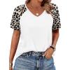 image:imageXIEERDUO Summer Tops Short Sleeve Boho Shirts Raglan Spring Outfits Fashion Clothing Resort Wear for Women 2026White Leopard