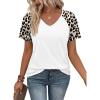 image:imageXIEERDUO Summer Tops Short Sleeve Boho Shirts Raglan Spring Outfits Fashion Clothing Resort Wear for Women 2026White Leopard