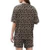 image:imageXIEERDUO Lounge Sets for Women Shorts Lightweight Summer Pajamas Set Sleepwear 2 Piece Sets Airport Vacation OutfitsBleopard