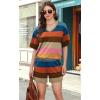 image:imageXIEERDUO Lounge Sets for Women Shorts Lightweight Summer Pajamas Set Sleepwear 2 Piece Sets Airport Vacation OutfitsCcolorful Stripe 2