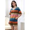 image:imageXIEERDUO Lounge Sets for Women Shorts Lightweight Summer Pajamas Set Sleepwear 2 Piece Sets Airport Vacation OutfitsCcolorful Stripe 2
