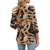 image:imageXIEERDUO 34 Length Sleeve Womens Tops Fashion Clothing V Neck T Shirts Dressy Blouses Business Casual Outfits Tunic TopsDblack Floral