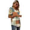 image:imageXIEERDUO Womens Summer Shirt V Neck Casual Tshirts Puff Sleeve Tops for Women Solid Color XS3XL21brown Geometry