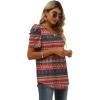 image:imageXIEERDUO Womens Summer Shirt V Neck Casual Tshirts Puff Sleeve Tops for Women Solid Color XS3XL22red Boho