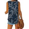 image:imageXIEERDUO Womens Tank Tops V Neck Basic Solid Color Casual Flowy Summer Sleeveless01dark Blue Print