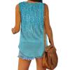 image:imageXIEERDUO Womens Tank Tops V Neck Basic Solid Color Casual Flowy Summer SleevelessBlue Line Gradient Print