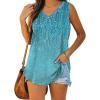 image:imageXIEERDUO Womens Tank Tops V Neck Basic Solid Color Casual Flowy Summer SleevelessBlue Line Gradient Print