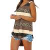 image:imageXIEERDUO Womens Tank Tops V Neck Basic Solid Color Casual Flowy Summer SleevelessBrownish Grey Stripes