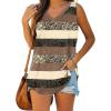 image:imageXIEERDUO Womens Tank Tops V Neck Basic Solid Color Casual Flowy Summer SleevelessBrownish Grey Stripes