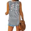 image:imageXIEERDUO Womens Tank Tops V Neck Basic Solid Color Casual Flowy Summer SleevelessGrey Print