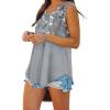 image:imageXIEERDUO Womens Tank Tops V Neck Basic Solid Color Casual Flowy Summer SleevelessGrey Print