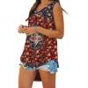 image:imageXIEERDUO Womens Tank Tops V Neck Basic Solid Color Casual Flowy Summer SleevelessWine Red Print