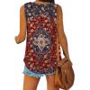 image:imageXIEERDUO Womens Tank Tops V Neck Basic Solid Color Casual Flowy Summer SleevelessWine Red Print