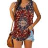 image:imageXIEERDUO Womens Tank Tops V Neck Basic Solid Color Casual Flowy Summer SleevelessWine Red Print
